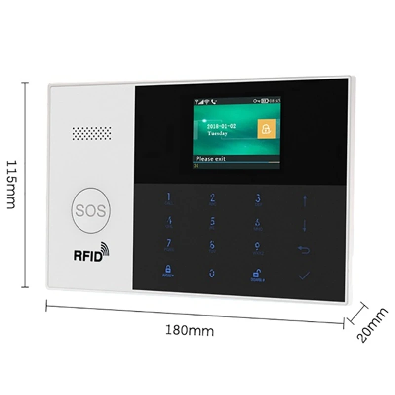 JAJA Home Burglar Security ALARM System เซ็นเซอร์ WIFI SIM GSM RFID สําหรับ IOS Android APP รีโมทคอนโทรล US Plug