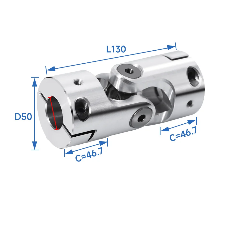 50*150 aluminum universal joint coupling, high-speed precision single double joint telescopic cross needle roller bearing