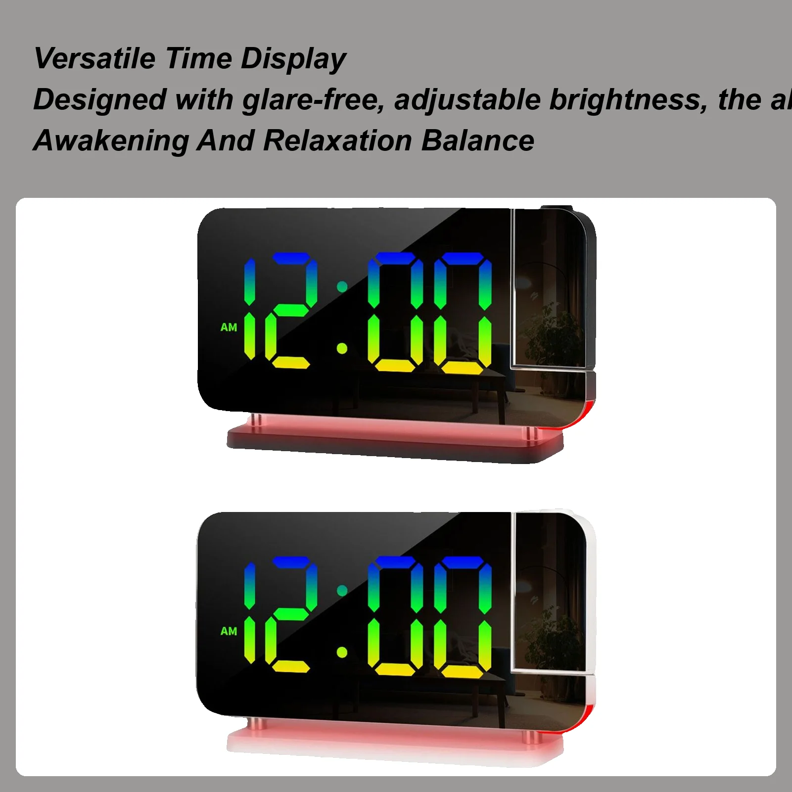 Digital Alarm Clock LED Display Adjustable Brightness Projection LED Alarm Clock for Bedrooms Living Rooms Kitchens Desk