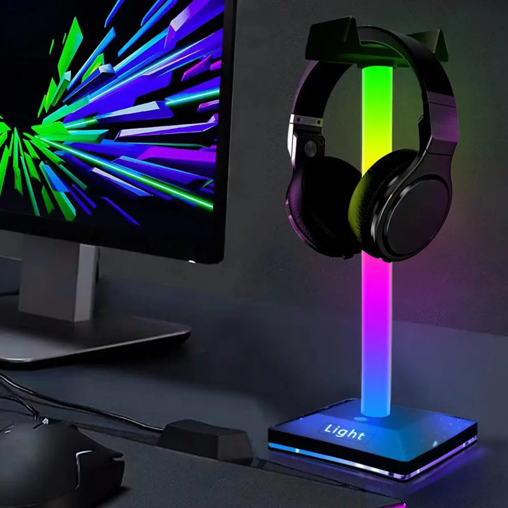 

RGB Headset Stand With LED Base/USB Pickup Light Computer Desktop Headphone Display Holder PC Gamer Earphone Accessories