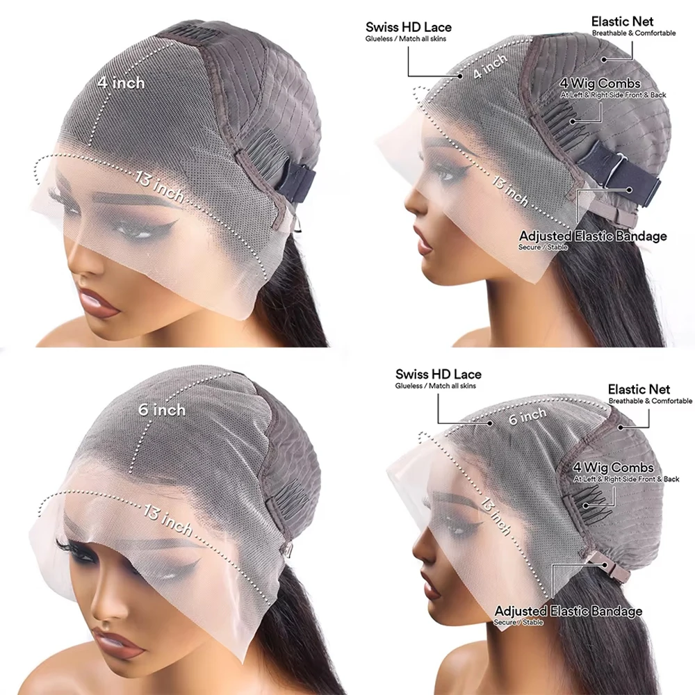 30 40 Inch 13x6 HD Transparent Body Wave Lace Frontal Wigs Preplucked 13x4 Lace Front Human Hair Wig Pre Plucked For Black Women image 6