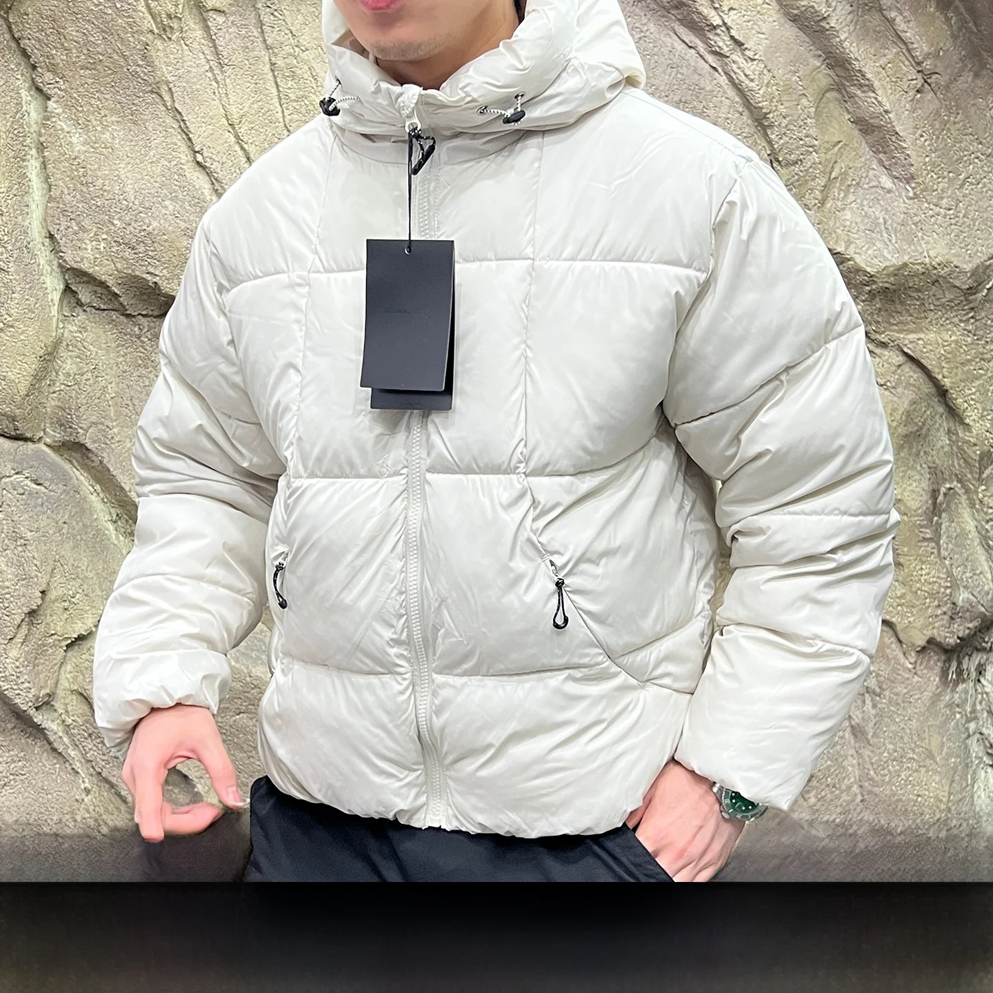 

Trendy Design High Loosen Thiened Autumn Winter Quilted Cotton Jaet Hooded Warm Outerwear for Youth Stand Fit Long ...