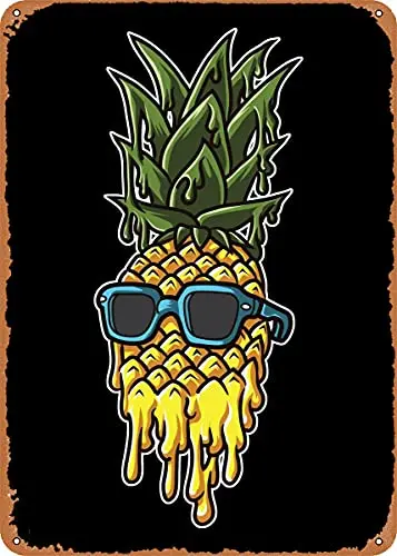 

Melting Pineapple Vintage Look Metal Sign Patent Art Prints Retro Gift 8x12 Inch