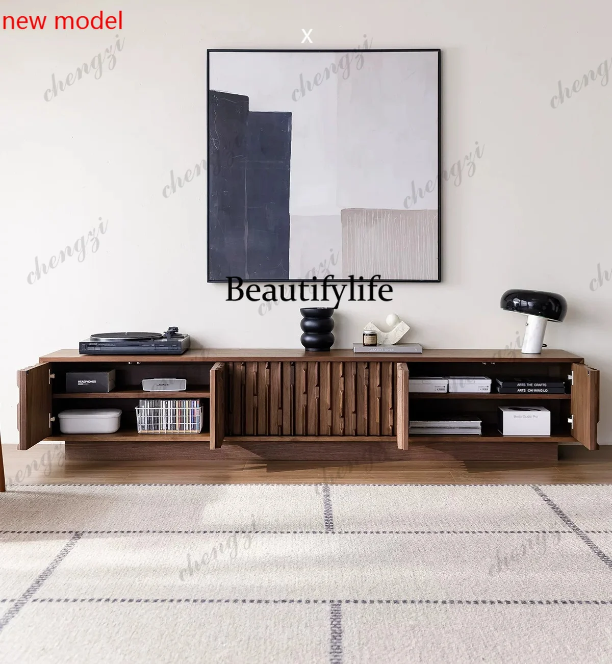 DD182Modern simple solid wood TV, lockers, living room furniture, solid wood