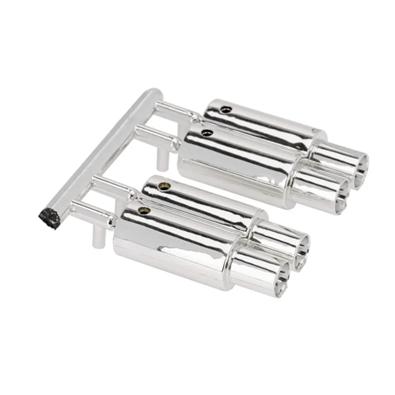 المزدوج المخرج العادم الأنابيب العادم ل 1/10 RC سيارة عربات التي تجرها الدواب على الطرق الوعرة Traxxas Tamiya HSP HPI كيوشو أجزاء الديكور