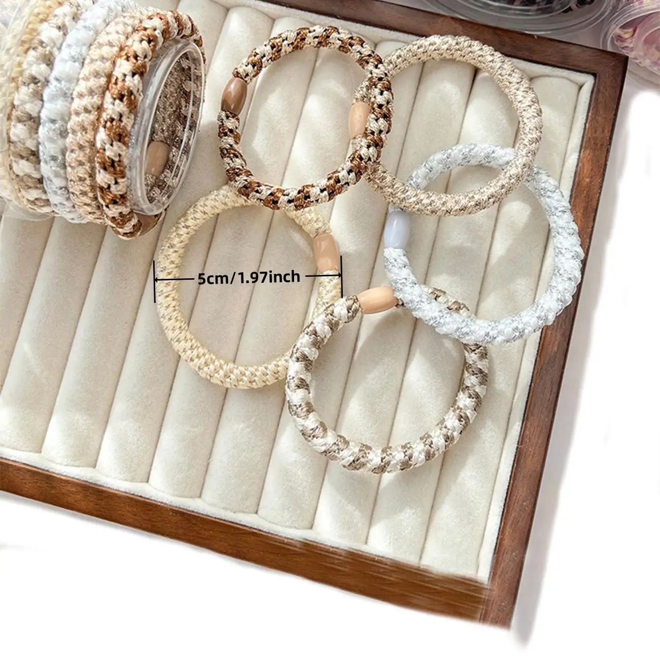 15 pcs of woven high elasticity hair bands for women's hair tie basic rubber bands thickened high ponytail headband accessories image 6