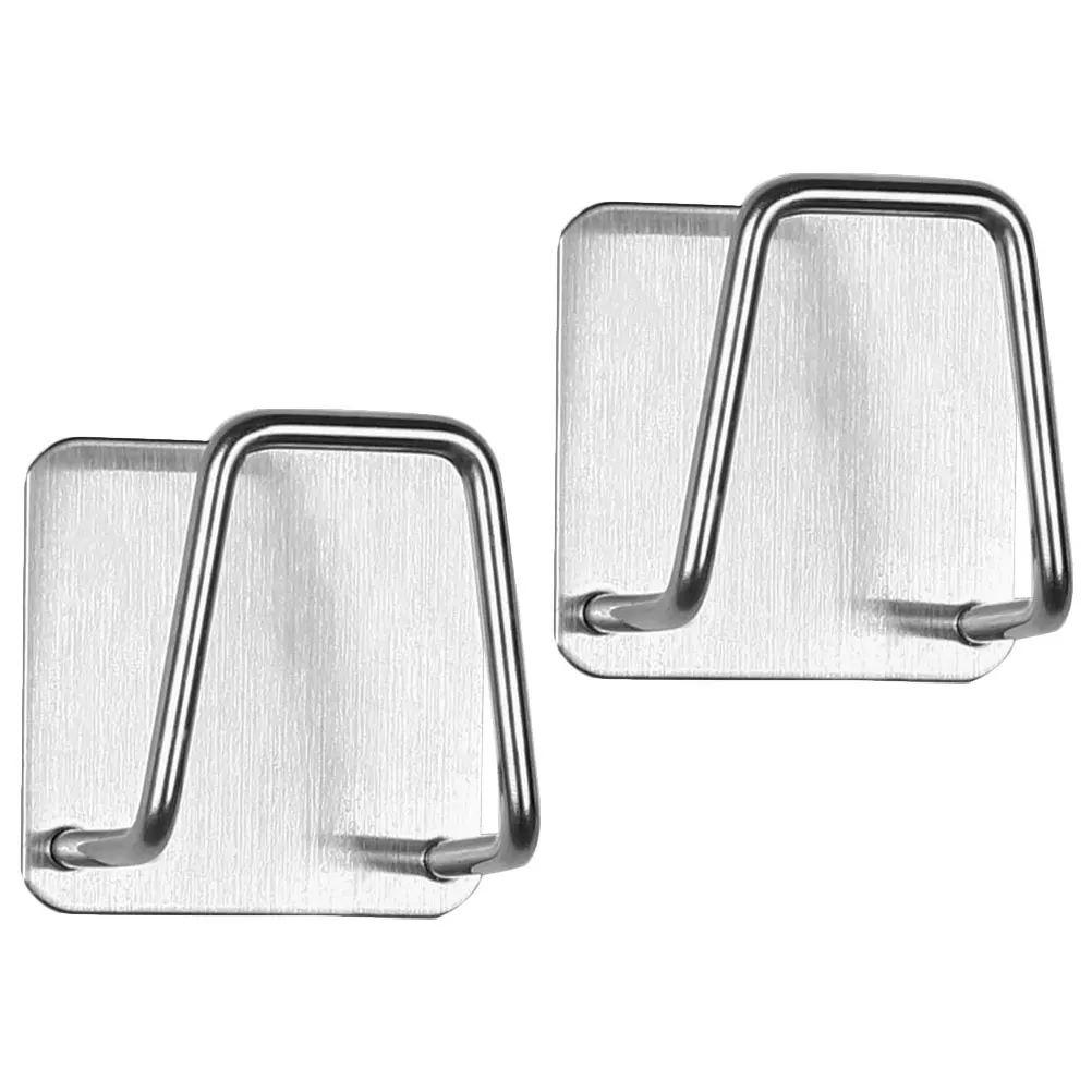 

2pcs StainlessSteel StorageRack SpongeHolder Silver AdhesiveBracket KitchenSink DrainingStands OrganizingRacks NonDeform