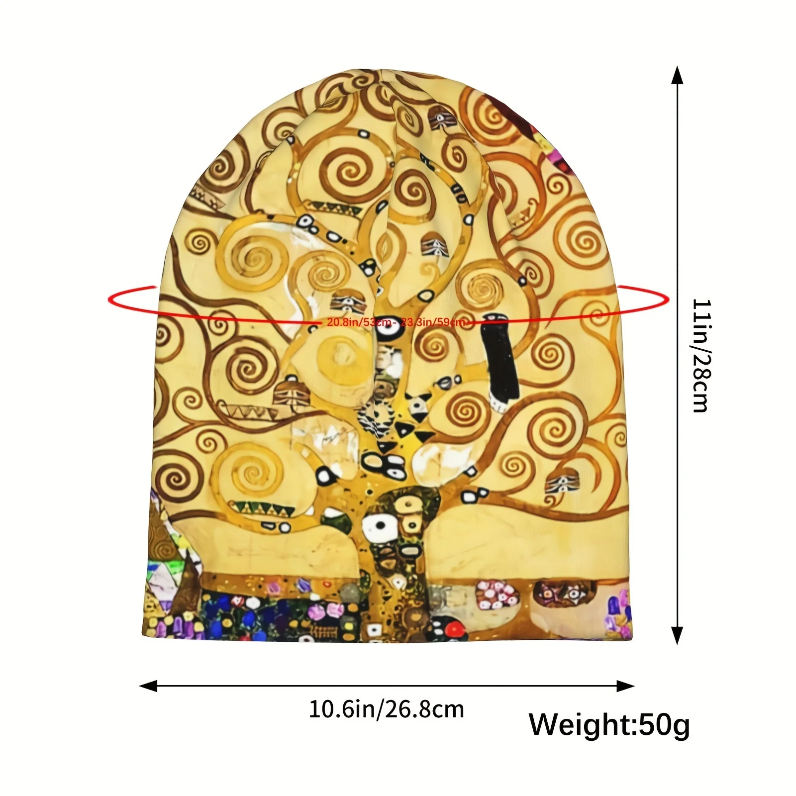 Hat Tree Of Life Stoclet Frieze Fashion Caps For Men Women Gustav Klimt Oil Paniting Skullies Beanies Ski Caps Cotton Bonnet Hat