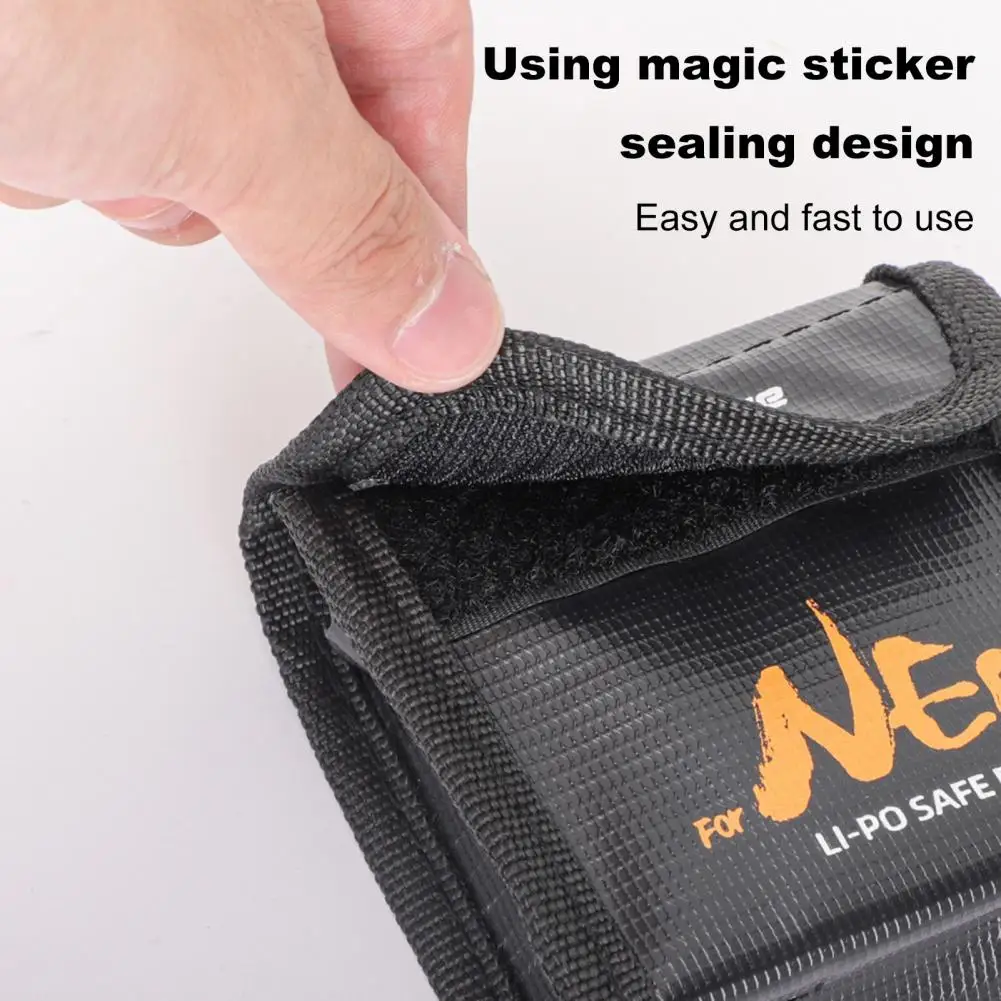 Battery Explosion-proof Bag Proof Battery Organizer Pouch with Fastener Tape for Safe Storage of Batteries Explosion-proof Bag