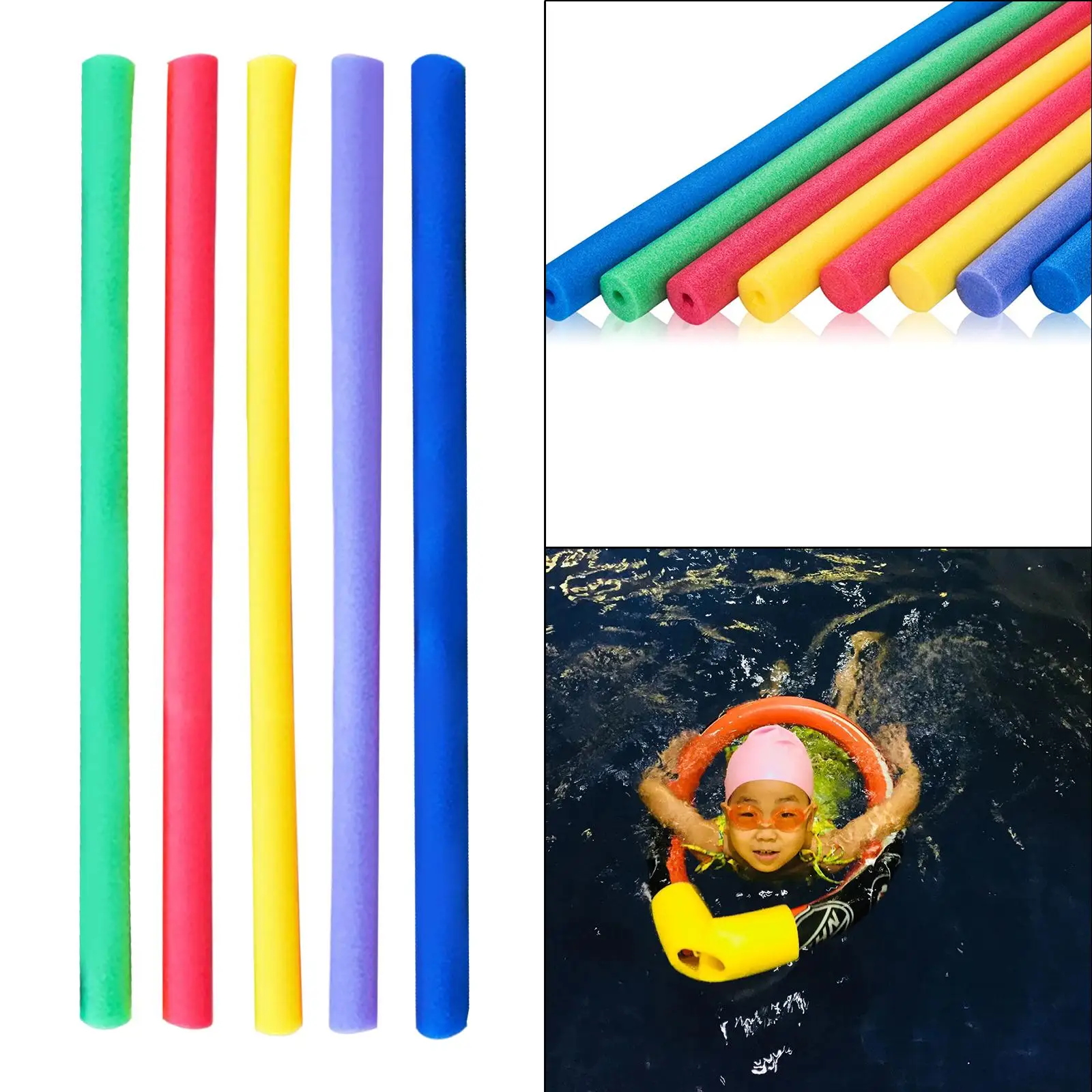 عصا عائمة محمولة لحمام السباحة المعكرونة تساعد على تعويم السباحة للمياه #4