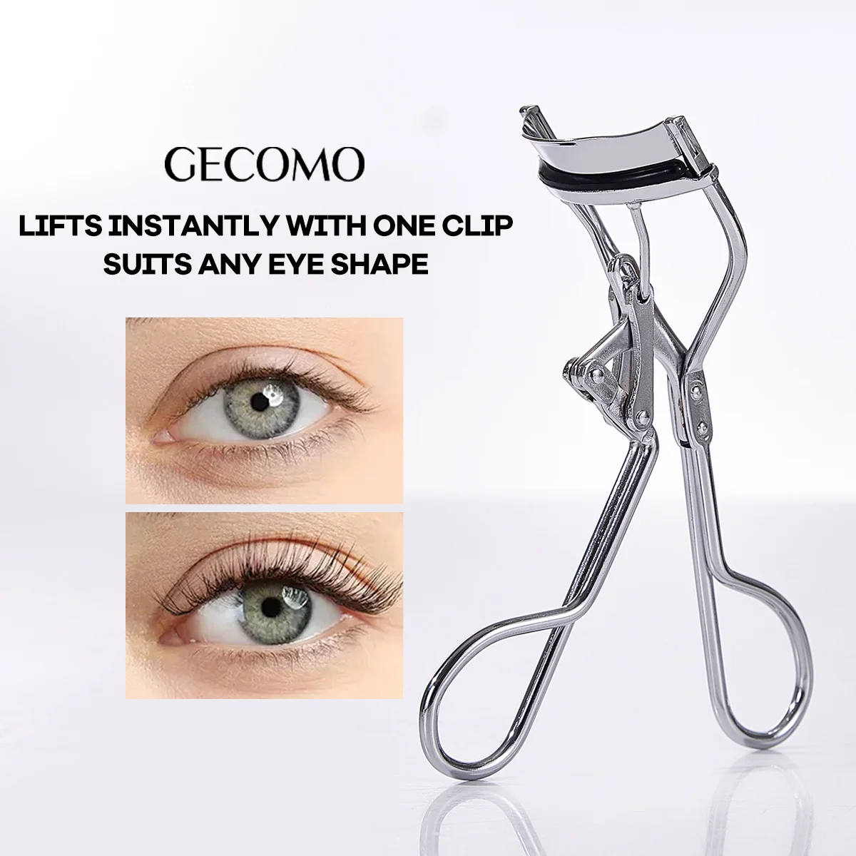 GECOMO Long-lasting Eyelash Clip, Long-lasting Styling Model, Beginner Eyelash Clip, Wide-angle eyelash curler,Makeup tools