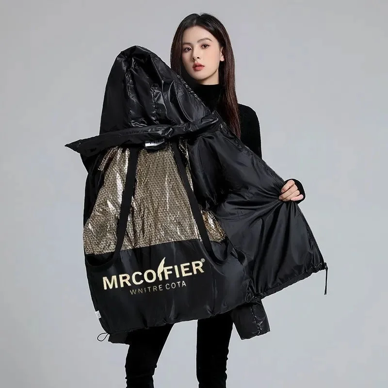 สีดําสั้นHoodedเสื้อแจ็คเก็ตผ้าฝ้ายหนาผู้หญิงฤดูหนาวเสื้อแจ็คเก็ตอุ่นลงผ้าฝ้ายParkasเกาหลีหลวมผู้หญิงParkas