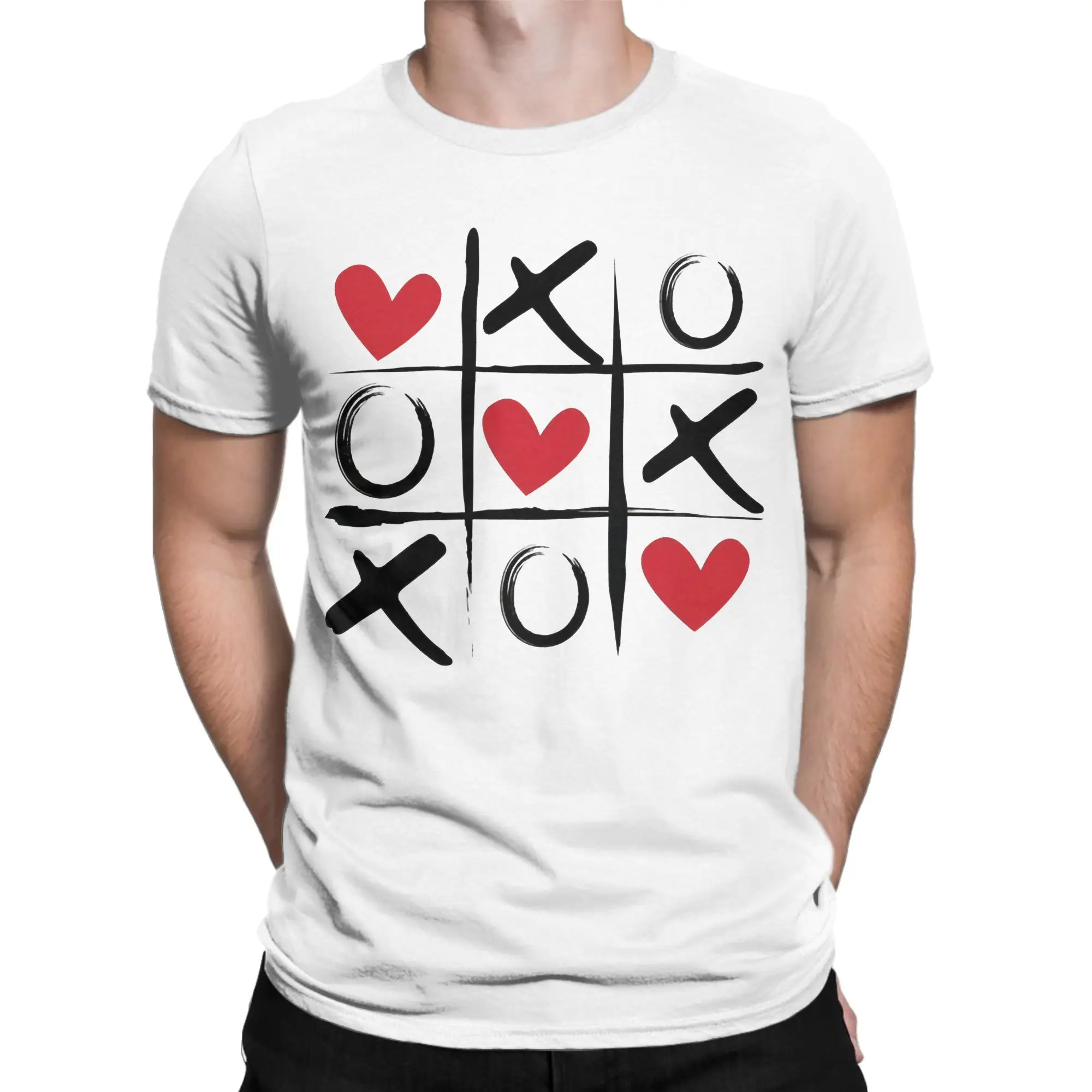 Tic Tac Toe Graphic Print T Shirts for Men Women  100% Cotton  Tee Shirt Clothing