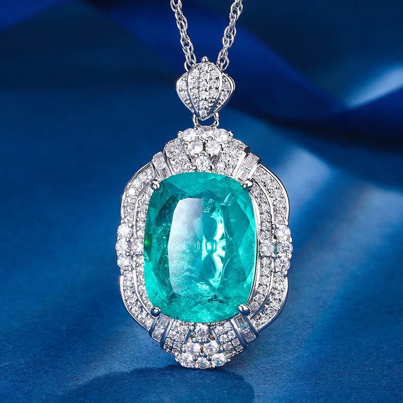 New Jewelry Gold-Plated Jade Fat Rectangular Elegant Light Luxury Pendant 15*20