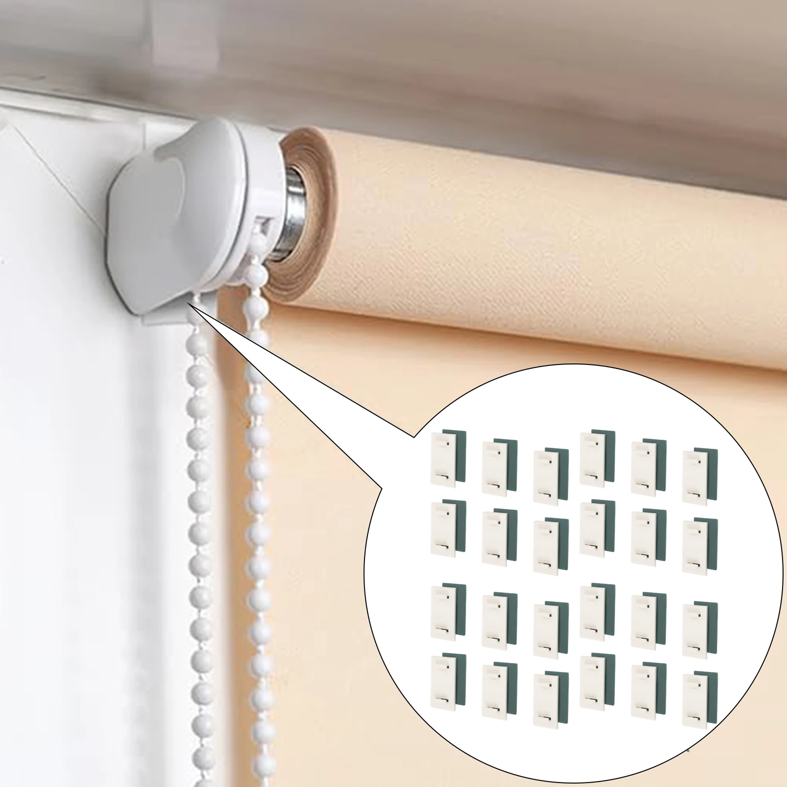 

24x Self-adhesive support for blinds allows Waterproof Blind Fixing Supports Curtains Support Blind Clips For Blinds Livingroom