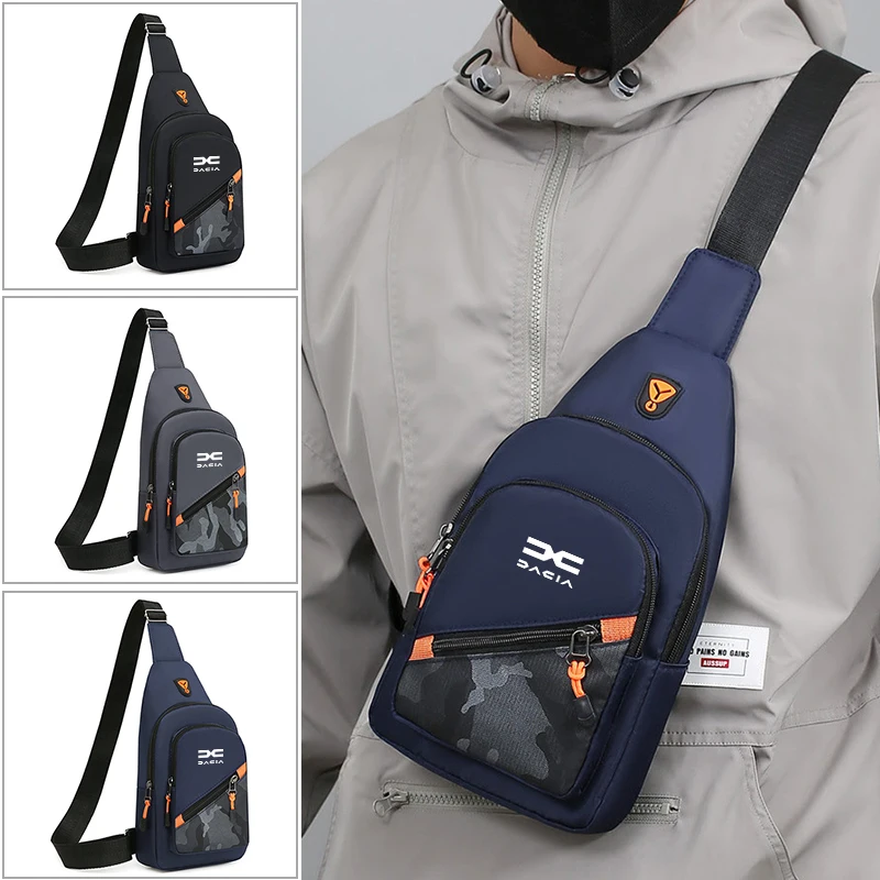 Car logo Men Crossbody Bags Outdoor Sports Chest Bag Shoulder Bag For Dacia Logan Mcv Duster Sandero Lodgy Dokker Stepway Solenz