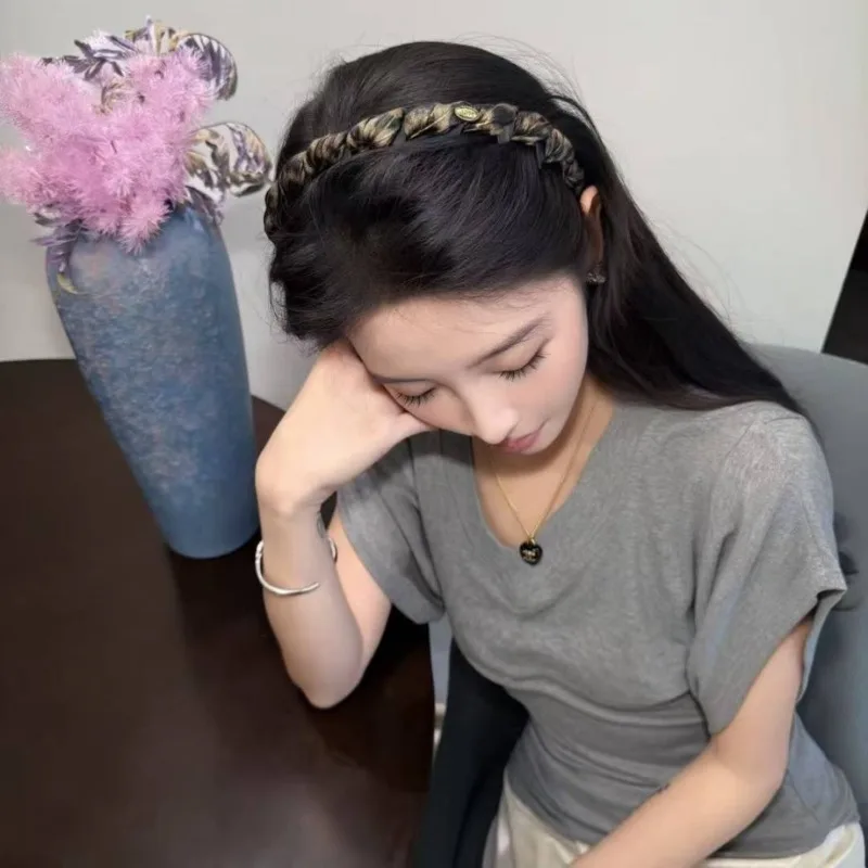 Tortoiseshell Leather Bowknot Hair Clip Gold Label High-end French Hair Accessory Fashionable Hairband