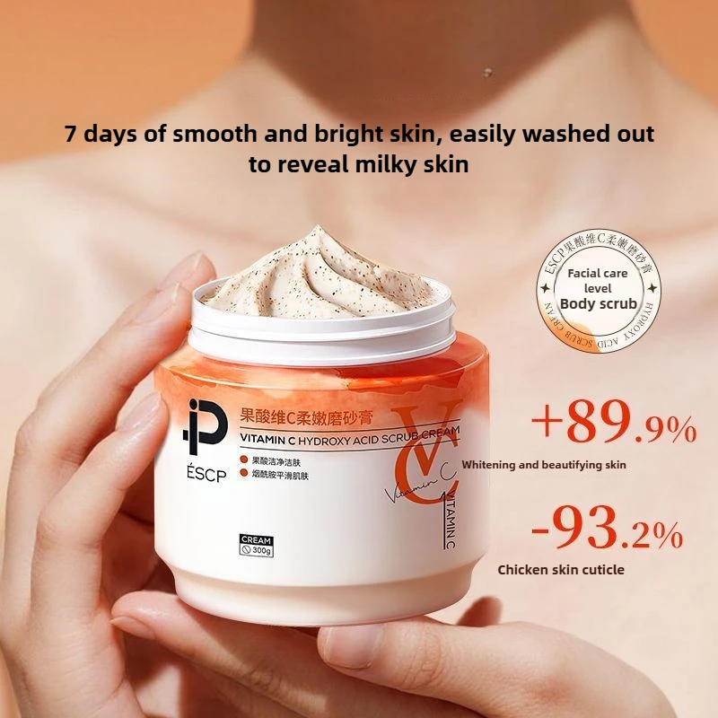 AHA Vitamin C Exfoliating Body Scrub Cream for Deep Cleansing Whole Body and Hands in Bath