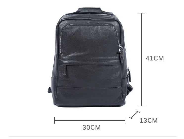 Simple casual head leather men's backpack, handmade leather computer backpack, leather fashion bag