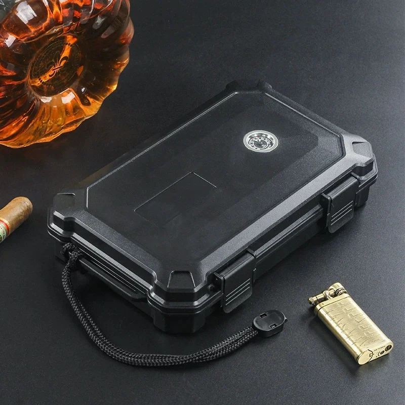 

ABS Cigar Humidor Box Waterproof Cigarettes Cutter Lighter Case Portable Cigarro Avaliable Storage Smoke Accesoires