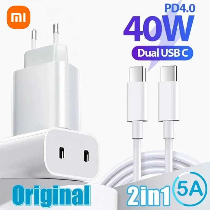 40W Xiaomi Fast Charger Original Turbo Charge EU US Phone Cargador For Mi 11 Lite 5G NE 10 Redmi Note 13 12 POCO X5 M4 Pro Pad 6