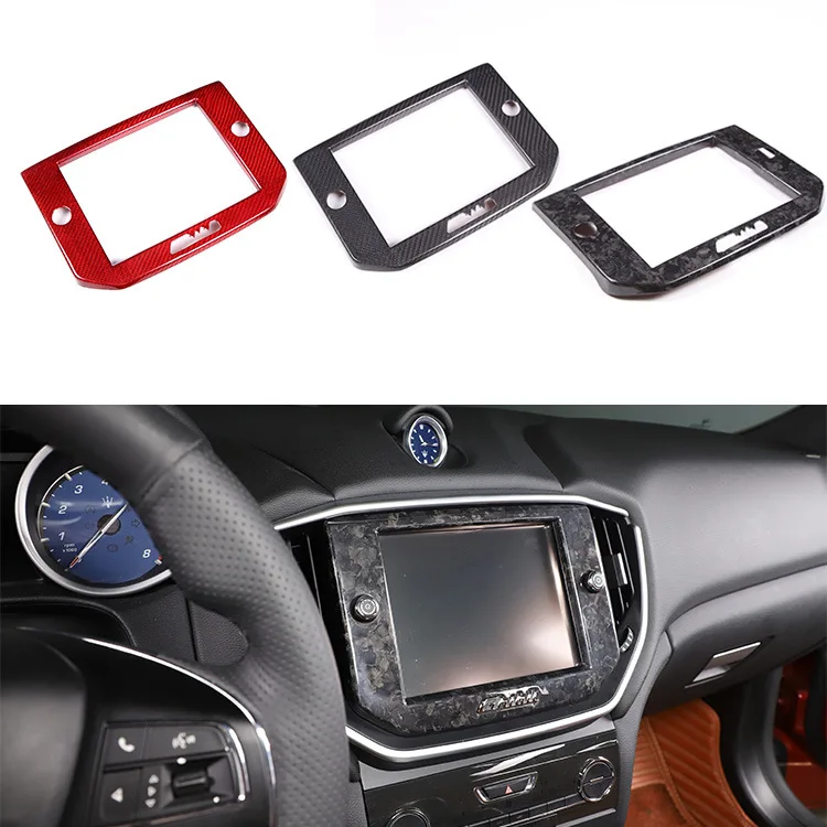 

central control navigation screen frame for 14-15 Maserati Geberit real carbon fiber