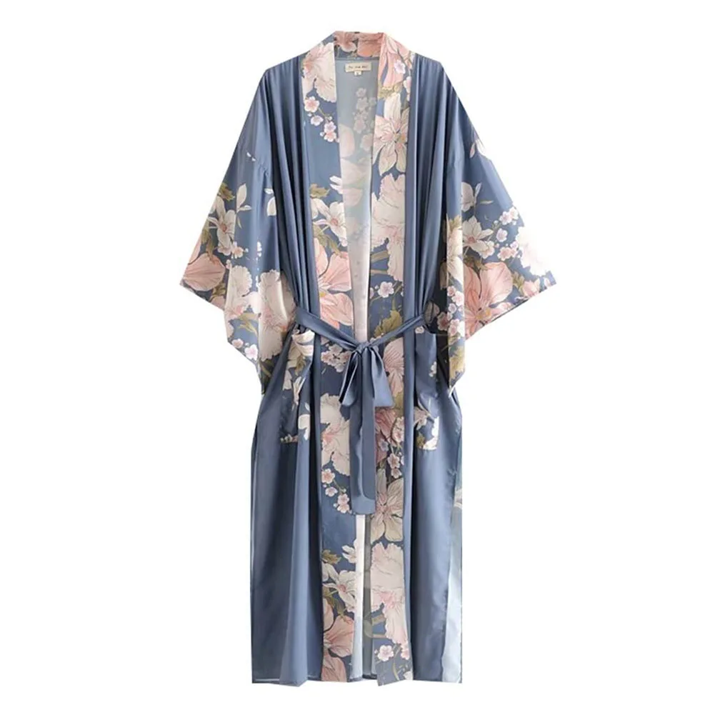 Boheemse Zomer Katoenen Nieuwe Pauw Met Print Gewaad En Kimono Damesjack