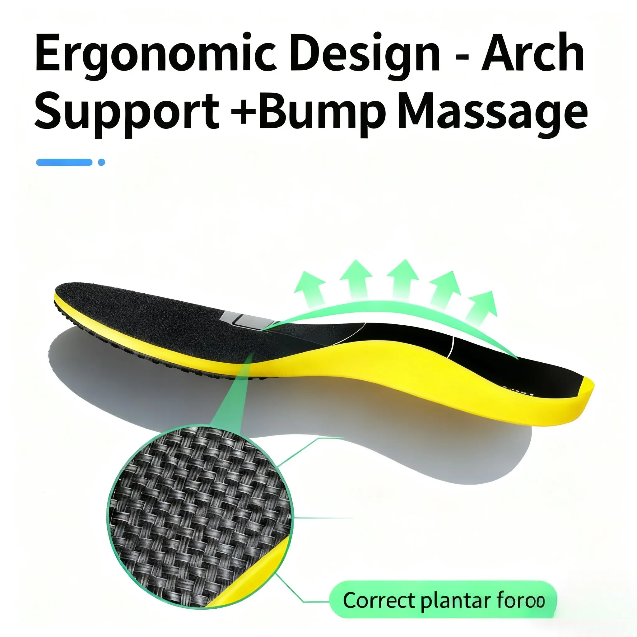 Cuttable Foot Sports Carbon Fiber Insoles Shock Absorption Full Palm High Elasticity, Midsole Plate Insole Foot Protection