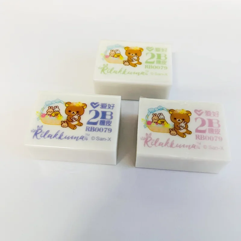 3pcs AIHAO RB0079 Pencil Rilakkuma 2B Rubber Color Eraser Kawaii Correction Supplies School Office Stationery