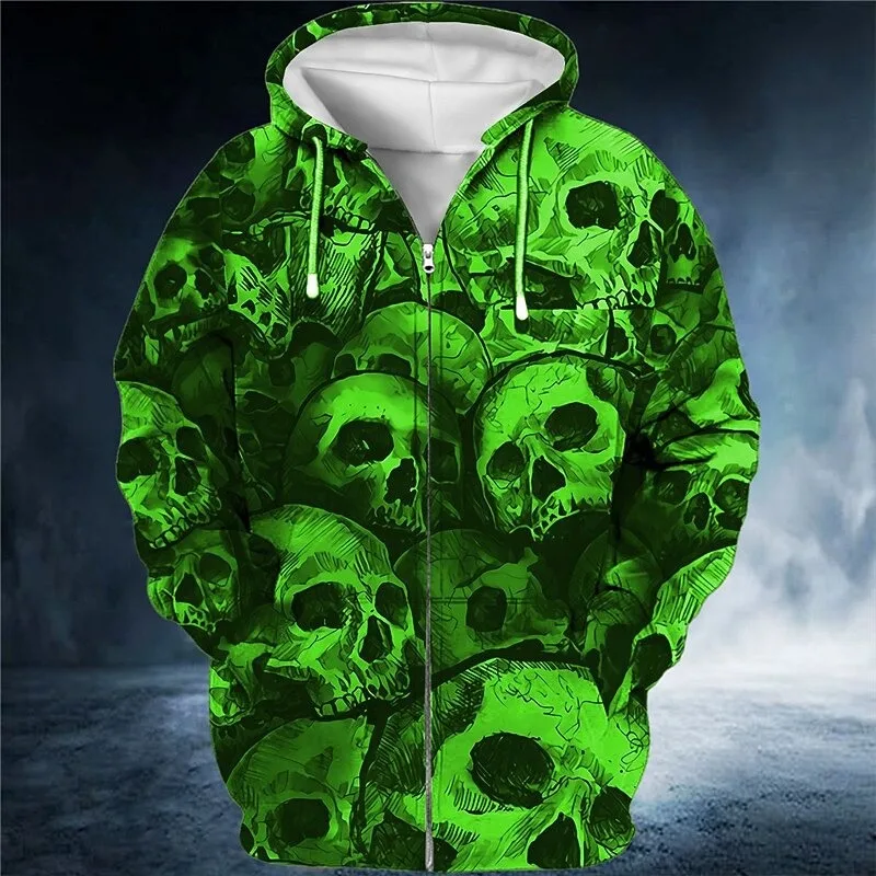 Men's Skull Graphic Prints Hoodie Hoodies Sweatshirt Streetwear Designer Long Sleeve Hooded Sports & Outdoor Daily Sports Red Bl