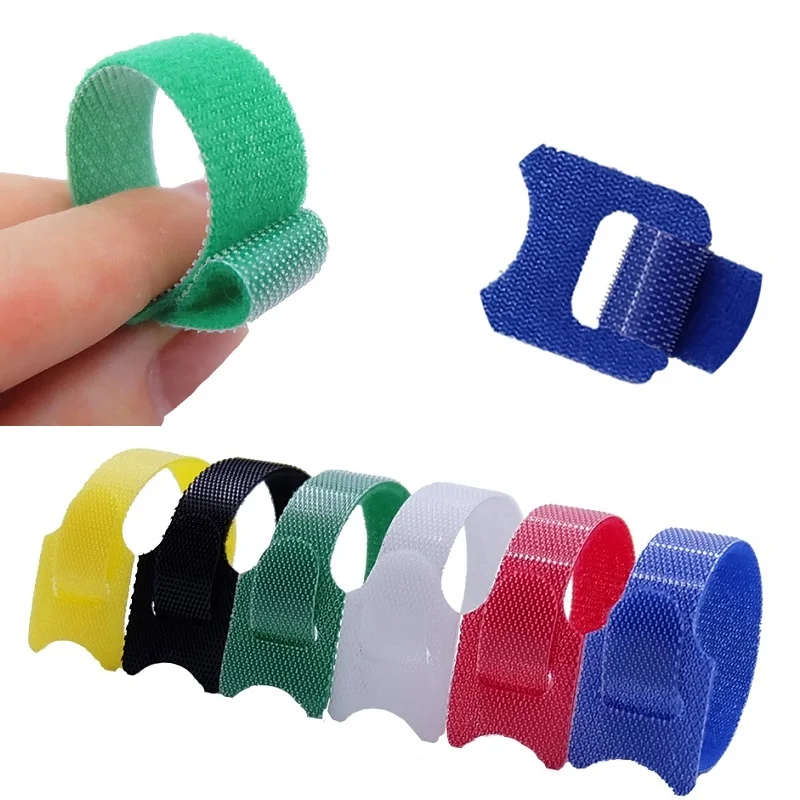 30pcs/100pcs Releasable Cable Ties Plastics Nylon Hook   Loop Wrap Zip Bundle Fastener Straps Detachable T-type Wire Organizer