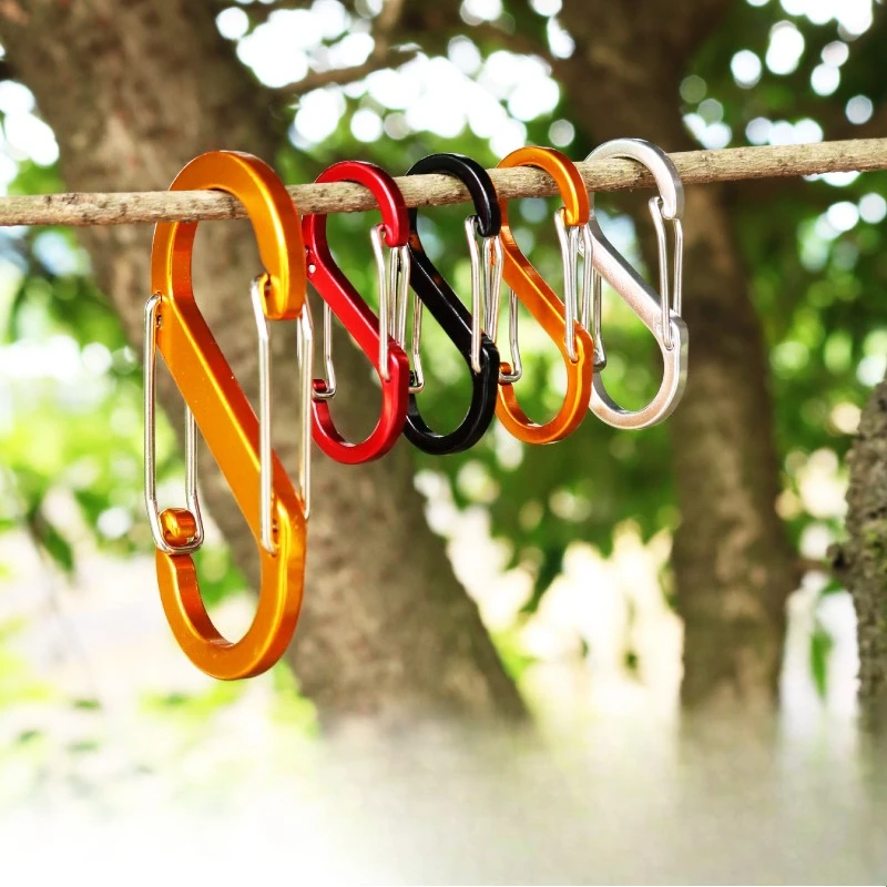 

Outdoor Multifunctional S-shaped Aluminum Alloy Buckle Hanging Portable Hiking and Mountaineering Buckle Key Backpack EDC Buckle
