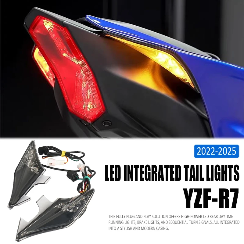 YZF-R7 Motorcycle Tail Light  For Yamaha YZF R7 YZFR7 LED Integrated Tail Light yzf r7 LED Turn Signal Light 2022 2023 2024 2025