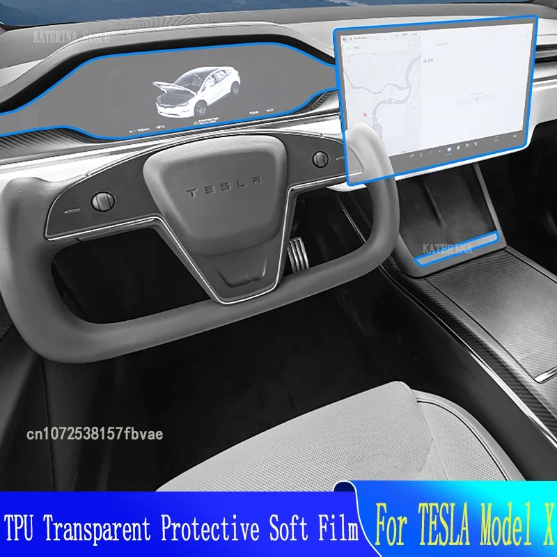 For TESLA Model X 2023-2024 Car GPS Navigation Protective  LCDTPU Screen Protector Anti-scratch Film Fitting