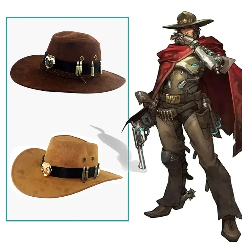 Game Overwatch Cole Cassidy Cowboy Hat Cosplay Props Halloween Christmas Carnival Party Headwear