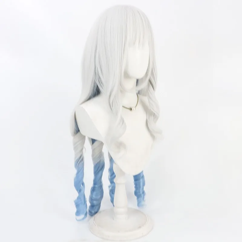 아이카츠! 시로가네 릴리 코스프레 가발, 사실적인 두피, 듀얼 톤 그라데이션, 로마 컬