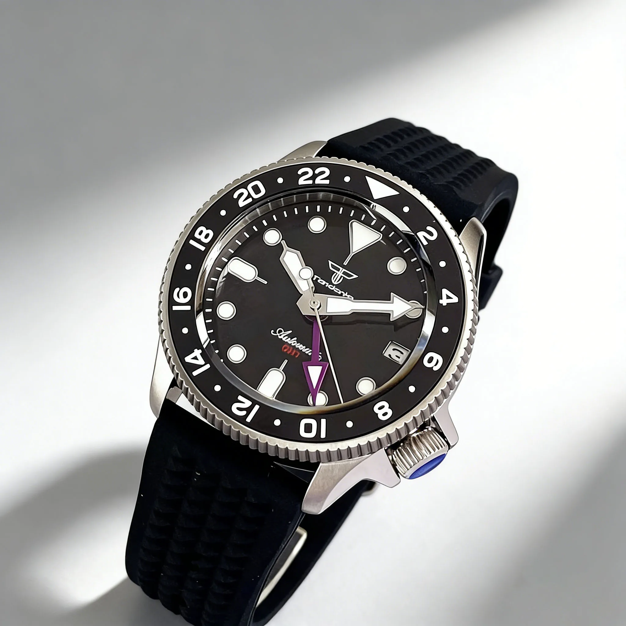 Tandorio 37mm SKX Classic Diving Watch Sapphire Crystal Black Dial