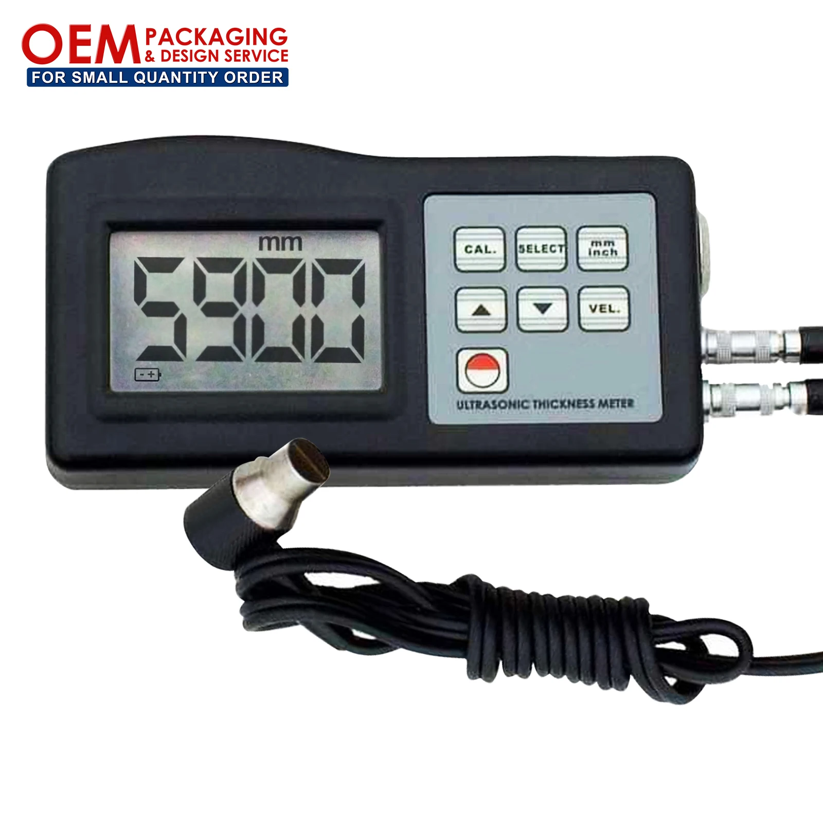 Handheld Digital Thickness Range Tester 1.0~ 200mm Metal/Non-metallic Steel Aluminum (OEM Packaging Available)