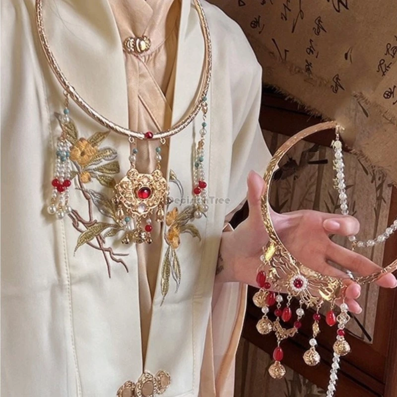 2026 new female ancient style yingluo back cloud tassel necklace women's chinese style ming dynasty necklace hanfu accessories