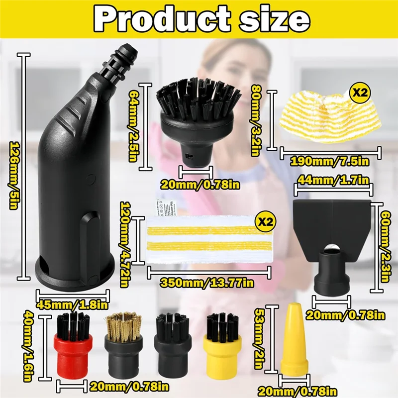 A74G-accessoire de brosse ronde pour nettoyeurs à vapeur Karcher SC1 SC2 SC3 SC4 SC5 CTK10 CTK20