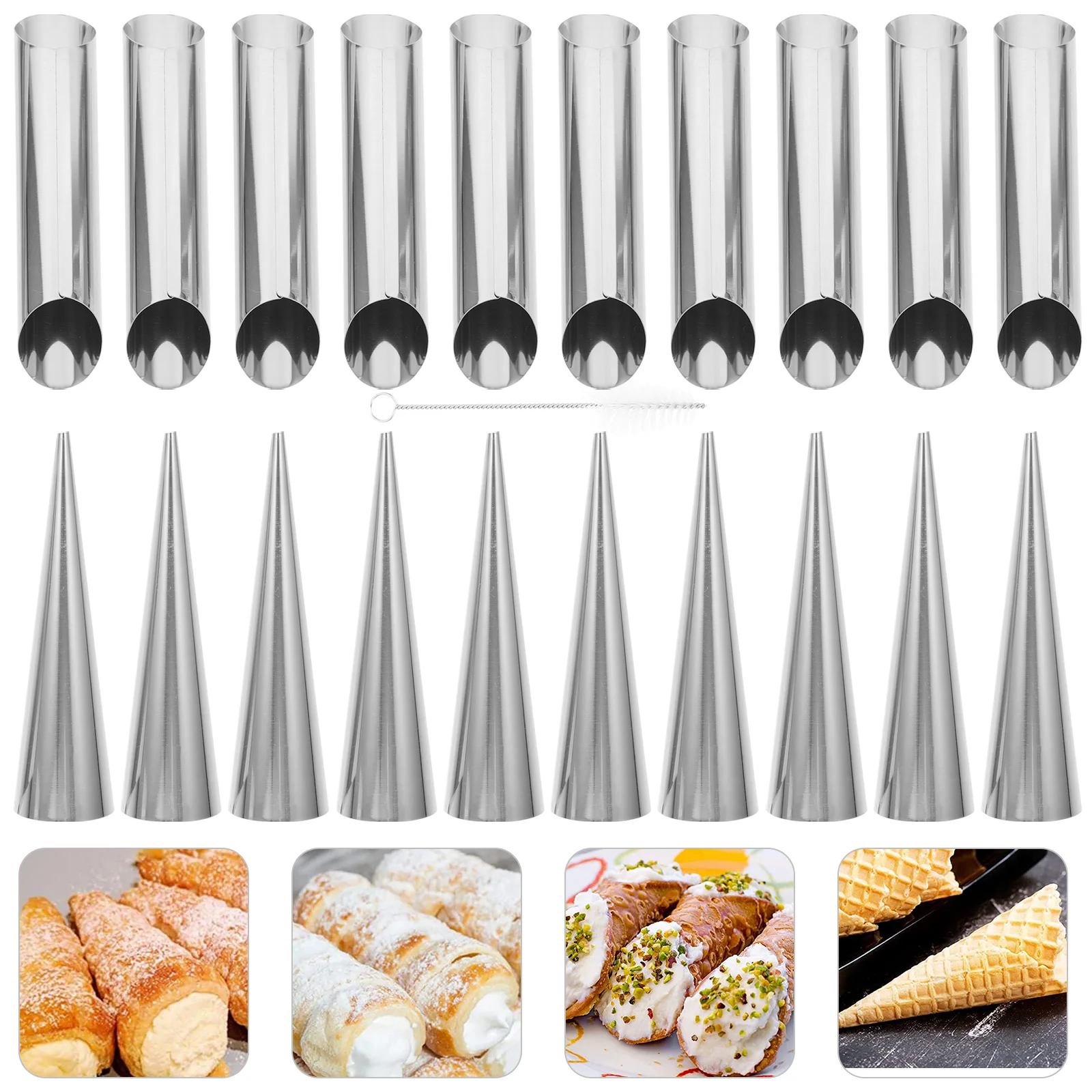 

Puff Pastry Croissant Mold Tubular Shape Bread Baking Cone Dessert Stainless Steel Non Stick Easy Clean Reusable Home Bakery