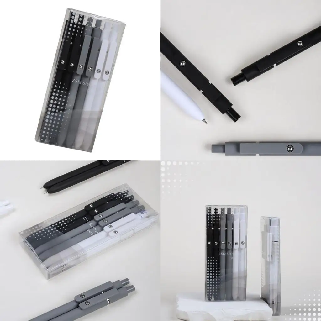 

6pcs antlectable Gel Pen Pence быстро сушка 0,5 мм.