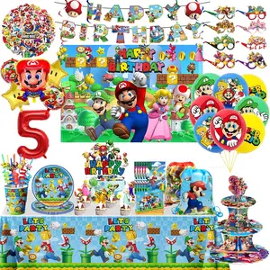 Trang trí bữa tiệc Super Mario Bros cho trẻ em, chủ đề Game Mario Brother, món ăn, phòng đựng thức ăn, món ăn, bóng bay, nền, nguồn cho các bữa tiệc sinh nhật 10 Hội thảo Super Mario bán hàng chính - 1