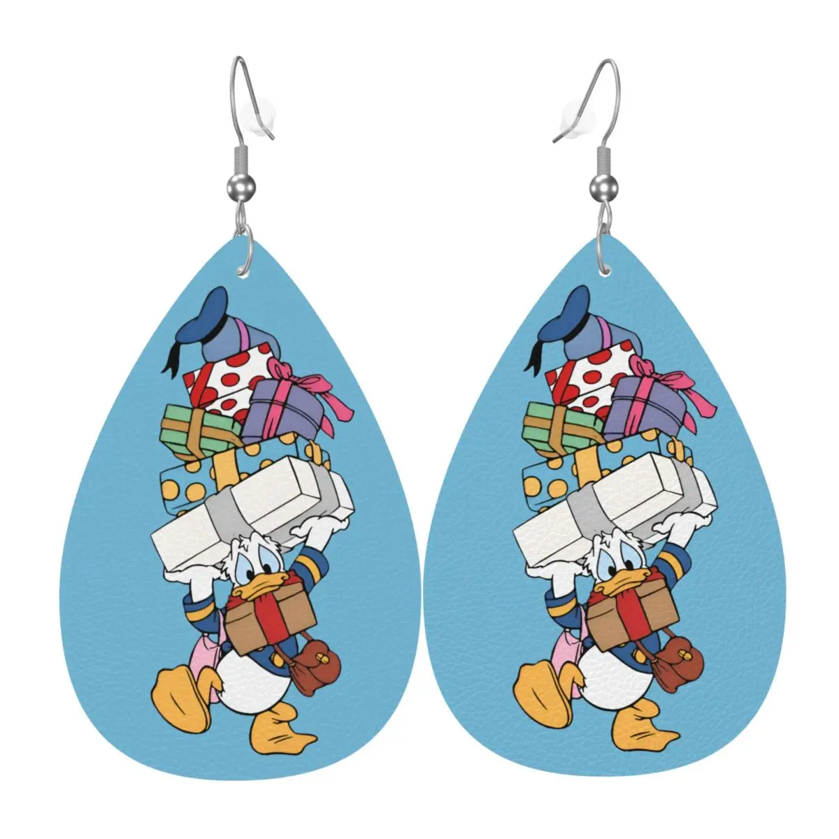 

Custom Donald Duck Dangle Drop Earrings Leather Earrings for Women Fashion Funny Cartoon For Valentine's Day