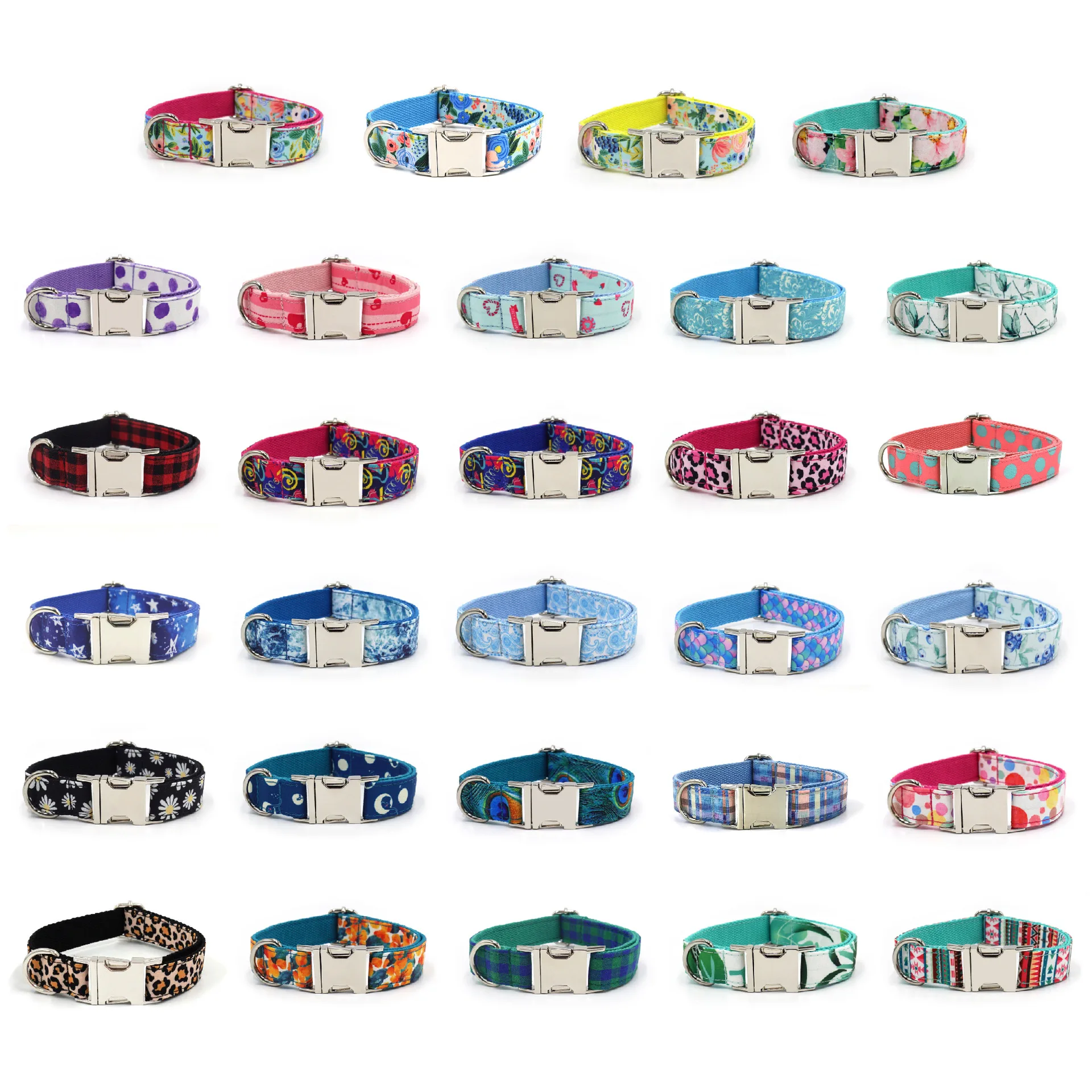 

Cat Dog Fashionable Design Cute Print Silver Buckle Pet Collar Necklace Collars new colorful cat supplies accessories
