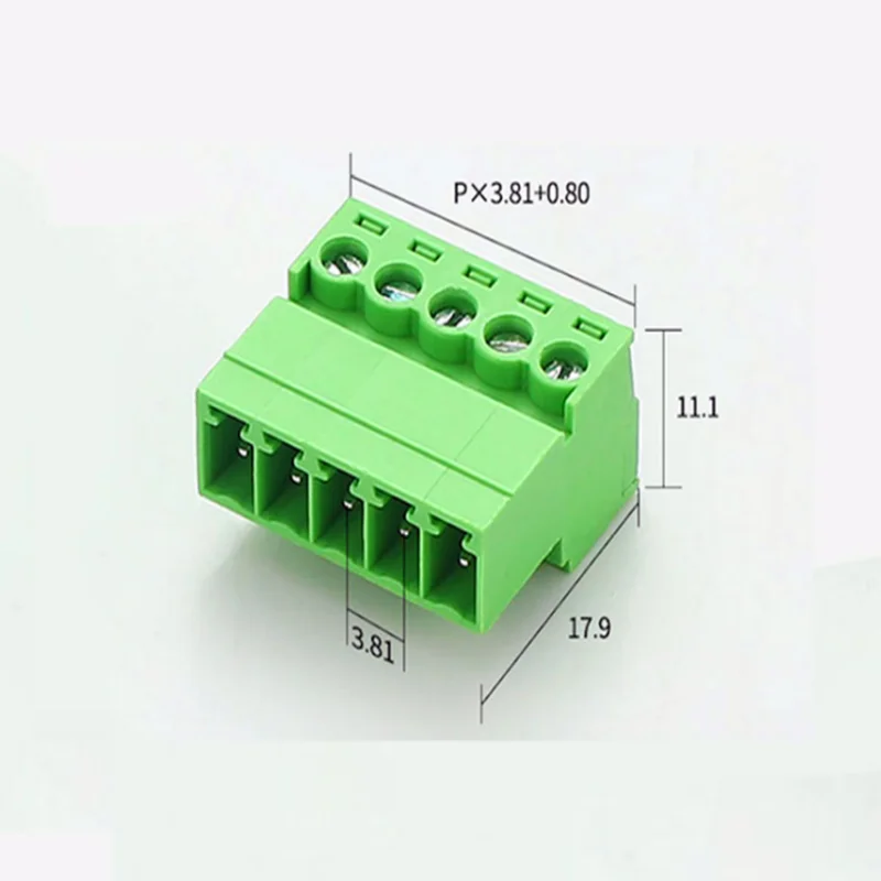 20sets Aerial butt welding type 15EDGRK-3.81mm plug-in type 2edg type green terminal block 2EDGRK for Connector row