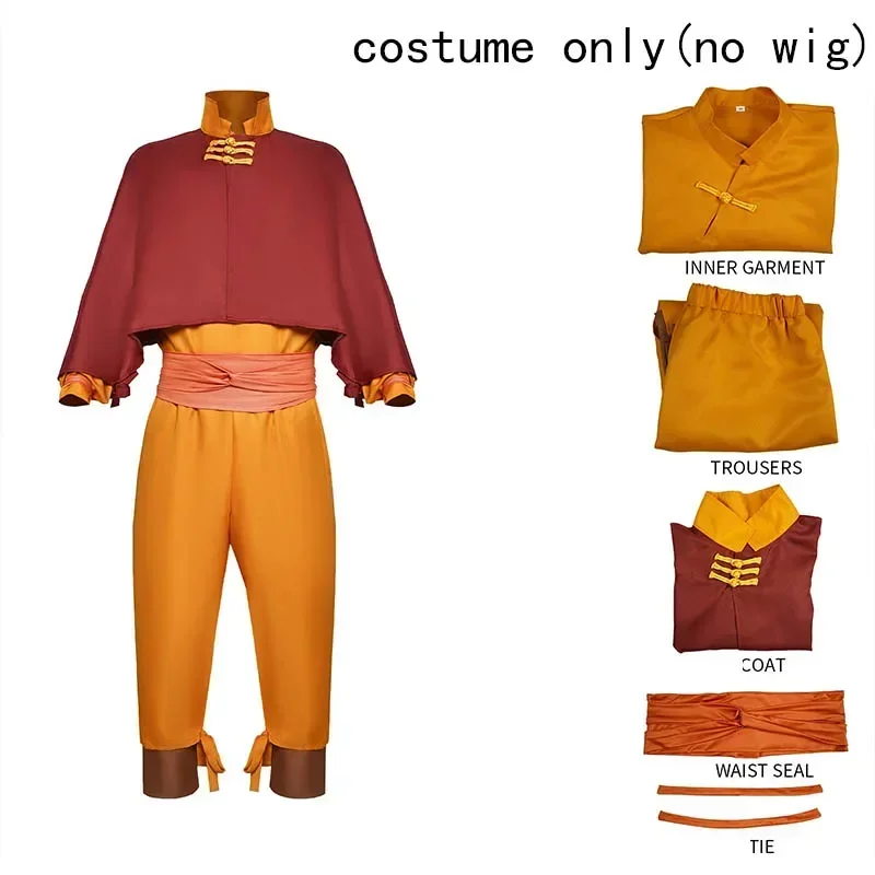 Fantasia Outfits Disguise Aang Cosplay Kostüm 2024 Editio Avatar The Last Airbender Rollenspiel für Halloween Karneval Party Anzug