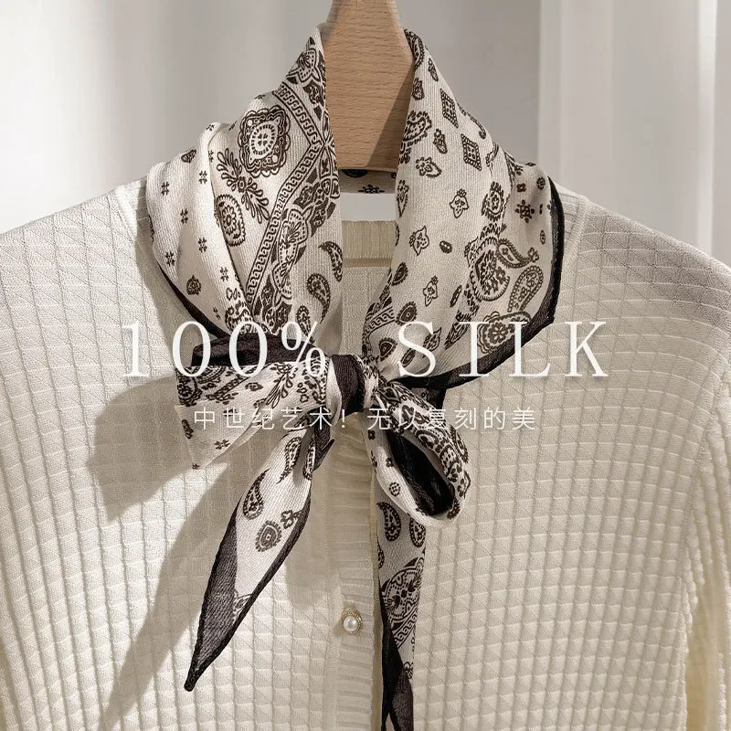 

100% Mulberry Silk Scarf for Women Elegant Scarves Shawl Hijab Bandana Kerchief Pashmina High Quality Foulard Female Echarpe