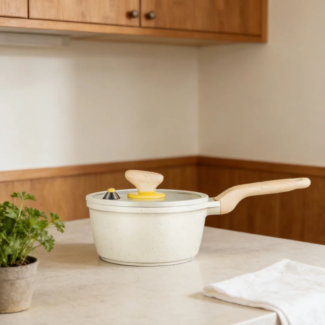 

COOKER KING Aluminum Alloy Wok Pan with Lid, Home Kitchen Cooking Pot Pans Cookware with Stay Cool Handle for All Stovetops