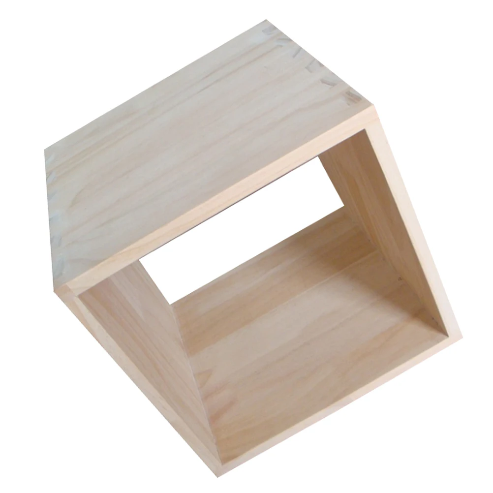 

Деревянный ящик для хранения, органайзер-куб, штабелируемая незавершенная деревянная корзина для рукоделия для шкафа, книжная полка, домашнее решение для хранения своими руками